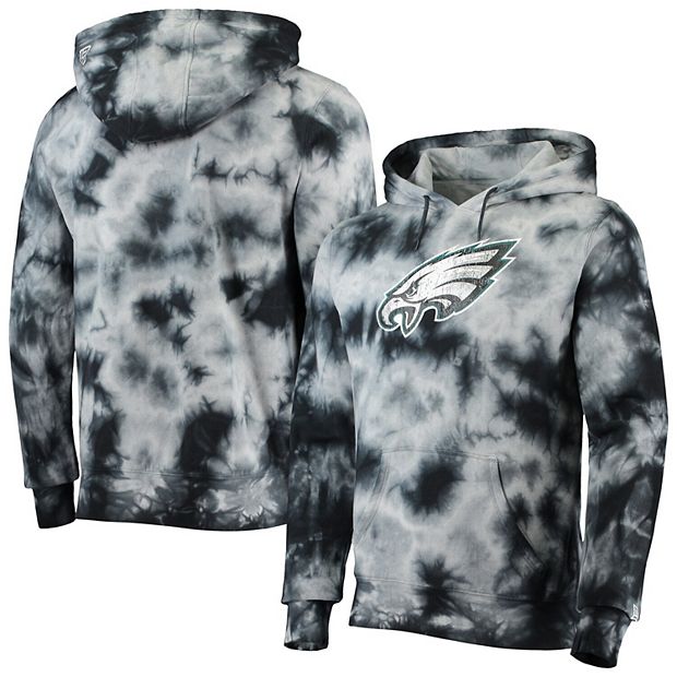 Women's New Era Black Philadelphia Eagles Tie Dye Fleece Full-Zip