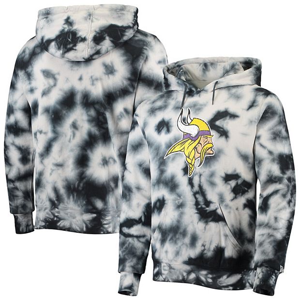 Men's New Era Black Minnesota Vikings Tie-Dye Pullover Hoodie