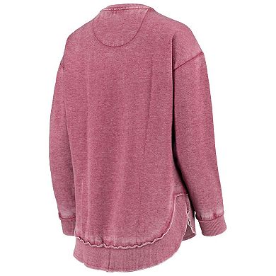 Women's Pressbox Cardinal Arkansas Razorbacks Vintage Wash Pullover Sweatshirt