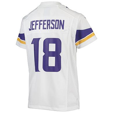 Youth Nike Justin Jefferson White Minnesota Vikings Game Jersey