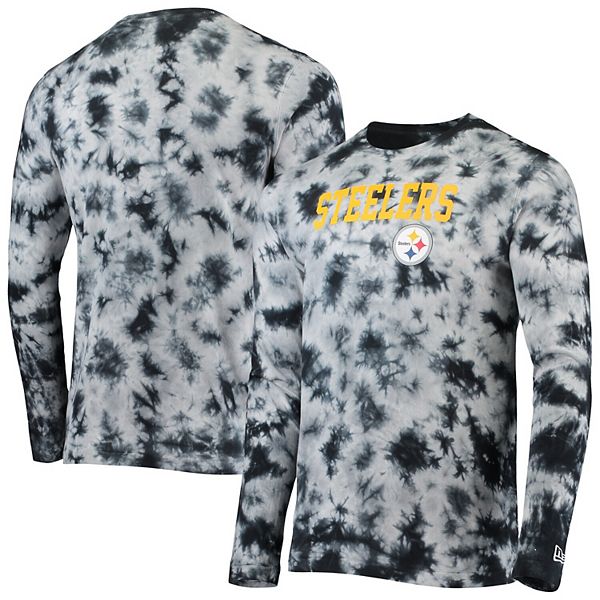 Pittsburgh Steelers New Era Women's Tie-Dye Long Sleeve T-Shirt - Black