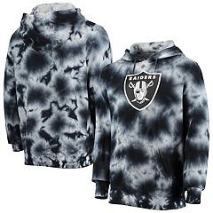 New Era Men's Black and Silver Las Vegas Raiders Colorblock Throwback  Pullover Hoodie