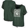 Women's Colosseum Heathered Green Michigan State Spartans Fifth Sense Drawcord V-Neck T-Shirt