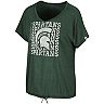 Women's Colosseum Heathered Green Michigan State Spartans Fifth Sense Drawcord V-Neck T-Shirt