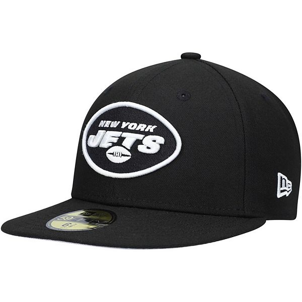 : New Era Men's Black New York Jets B-Dub Logo 59FIFTY Fitted Hat  : Sports & Outdoors