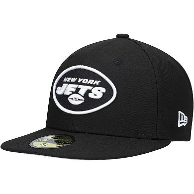 New York Jets New Era 59fifty Fitted Hat Unisex Black New 8 1/8