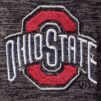 Men's Colosseum Heathered Black Ohio State Buckeyes Down Swing Raglan Polo