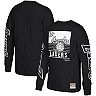 Men's Mitchell & Ness Black Los Angeles Lakers Hardwood Classics Big Face 3.0 Long Sleeve T-Shirt