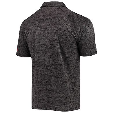 Men's Colosseum Heathered Black Rutgers Scarlet Knights Down Swing Raglan Polo