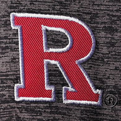 Men's Colosseum Heathered Black Rutgers Scarlet Knights Down Swing Raglan Polo