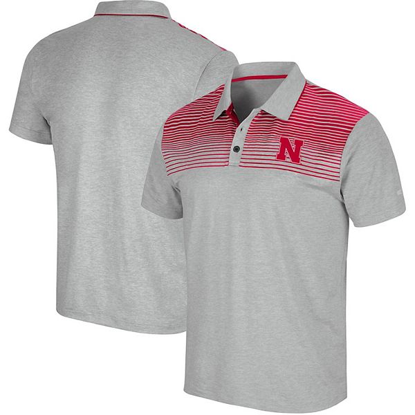 Men's Colosseum Gray Nebraska Huskers Needles Polo