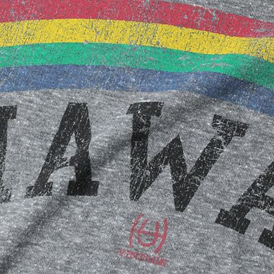 Men's Original Retro Brand Heather Gray Hawaii Warriors Vintage Rainbow Tri-Blend T-Shirt
