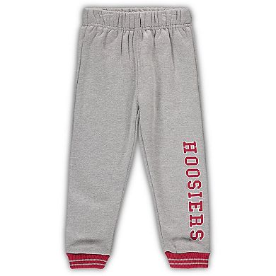 Toddler Colosseum Crimson/Heathered Gray Indiana Hoosiers Poppies Hoodie and Sweatpants Set