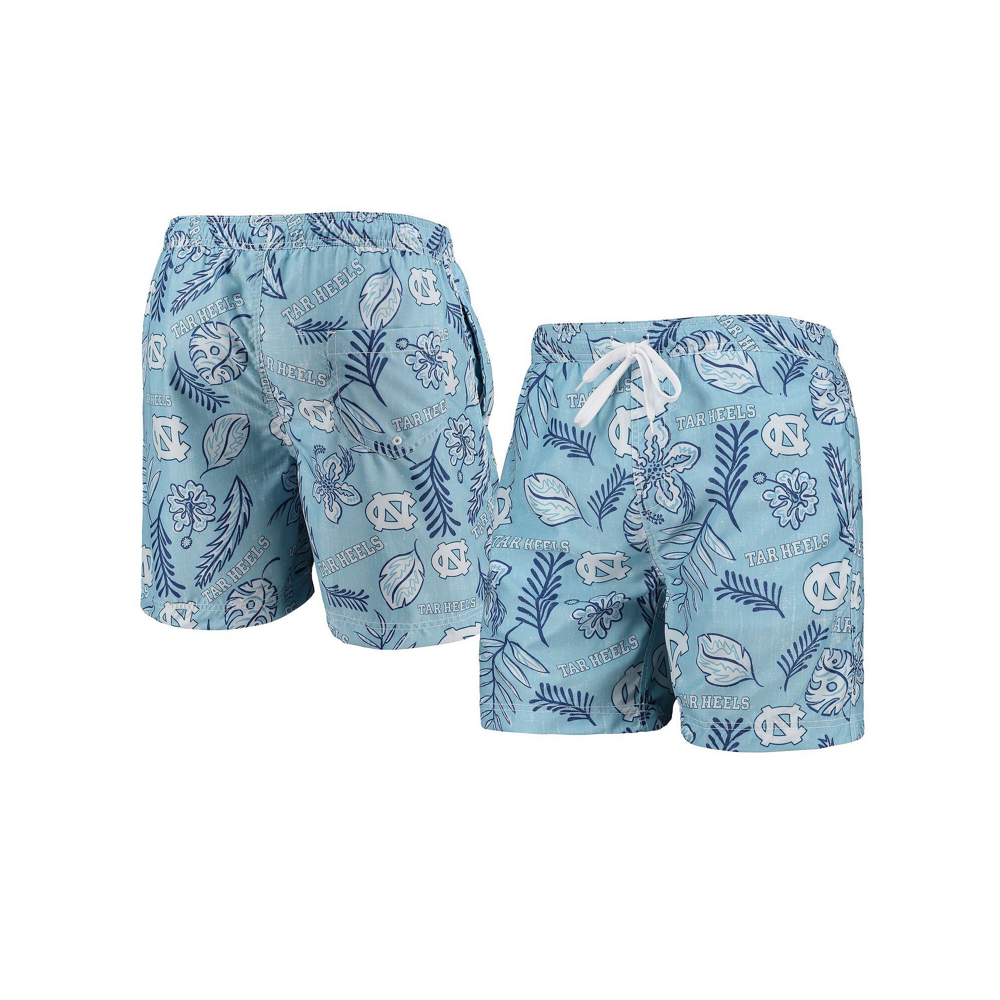 Mens Wes & Willy Carolina Blue North Carolina Tar Heels Vintage Floral Swi