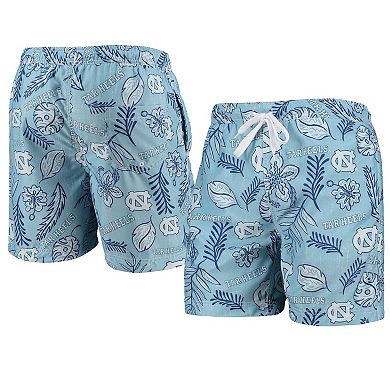 Men's Wes & Willy Carolina Blue North Carolina Tar Heels Vintage Floral Swim Trunks