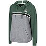 Women's Colosseum Heathered Green/Heathered Gray Michigan State Spartans Pam Taping Pullover Hoodie