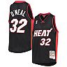 Men's Mitchell & Ness Shaquille O'Neal Black Miami Heat Big & Tall 2005-06 Hardwood Classics Swingman Jersey