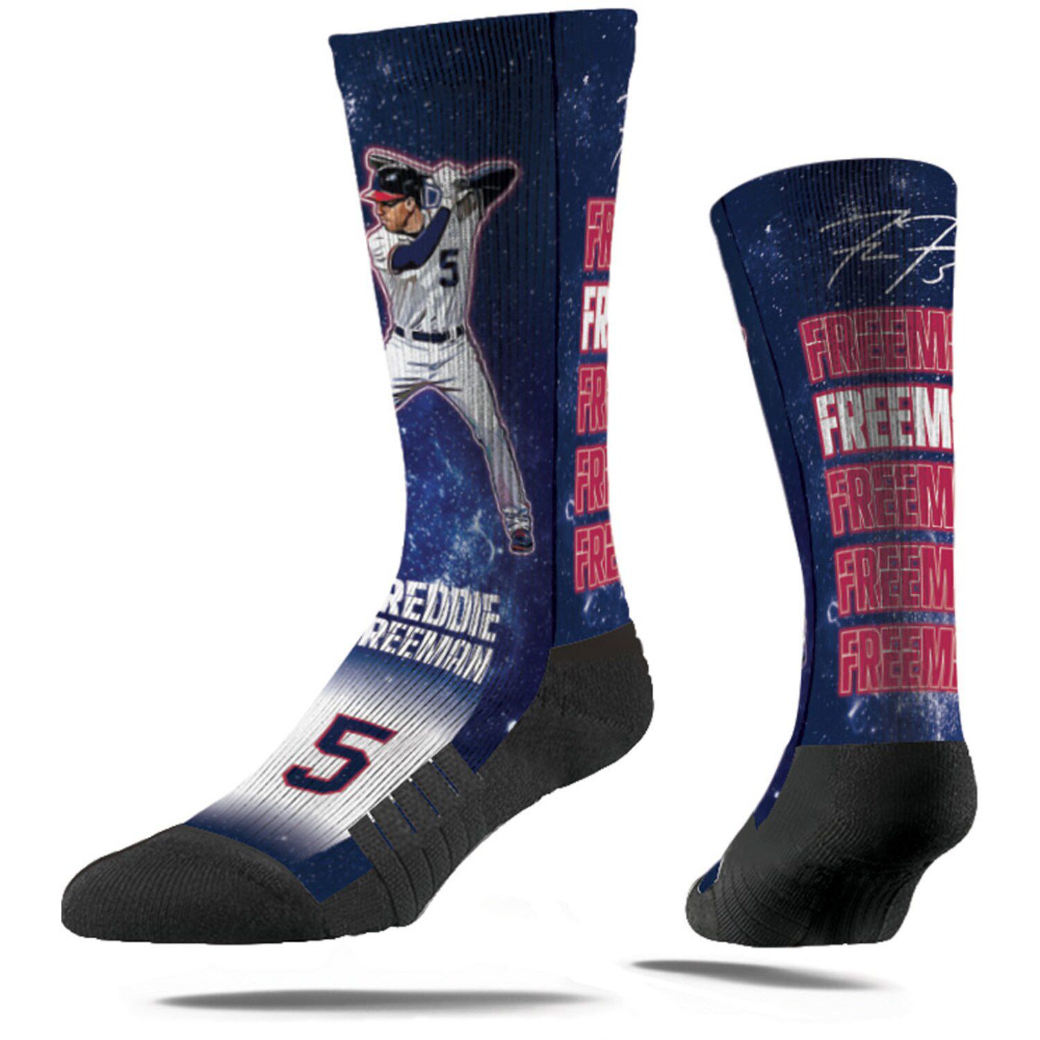 Men's Atlanta Braves For Bare Feet Mascot Snoop V-Curve Crew Socks