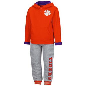Toddler Colosseum Orange/Heathered Gray Clemson Tigers Poppies Hoodie and Sweatpants Set