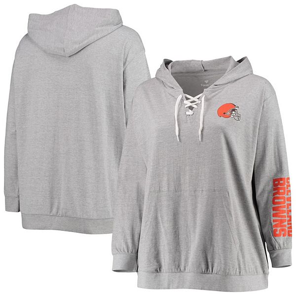 Women's Fanatics Branded Heathered Gray Cleveland Browns Plus Size Lace ...