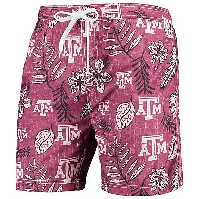 Men's Wes & Willy Maroon Texas A&M Aggies Vintage Floral Swim Trunks