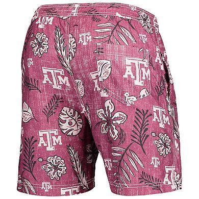 Men's Wes & Willy Maroon Texas A&M Aggies Vintage Floral Swim Trunks