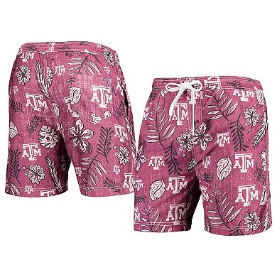 Men's Wes & Willy Maroon Texas A&M Aggies Vintage Floral Swim Trunks