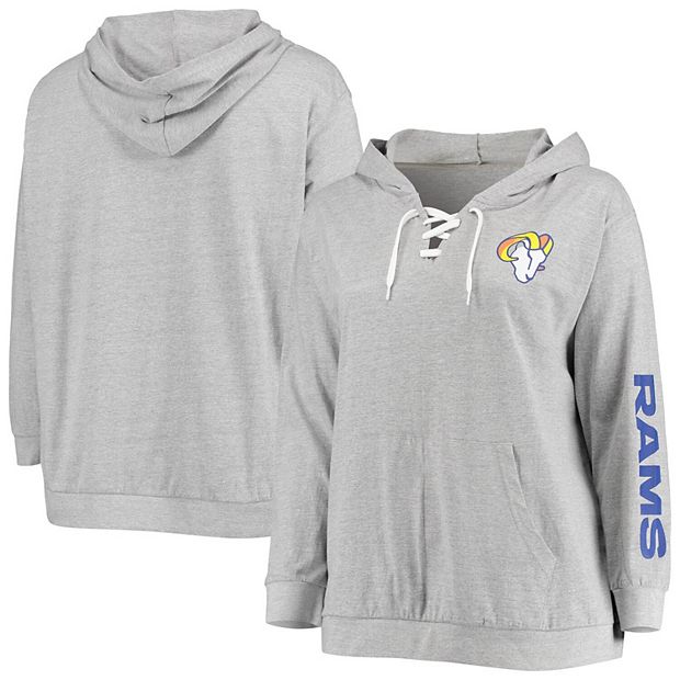 Women's Fanatics Branded Heathered Gray Kansas City Chiefs Plus Size  Lace-Up Pullover Hoodie