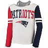 Girls Youth White New England Patriots Faded Long Sleeve T-Shirt