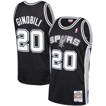 Men's Mitchell & Ness Manu Ginobili Black San Antonio Spurs 2002-03 Hardwood Classics Player Swingman Jersey