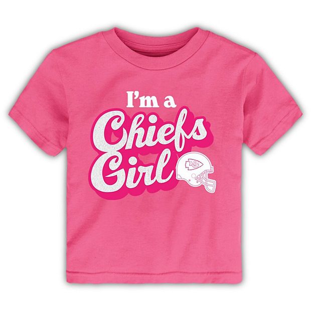 Girls Toddler Pink Kansas City Chiefs Team Girl T-Shirt