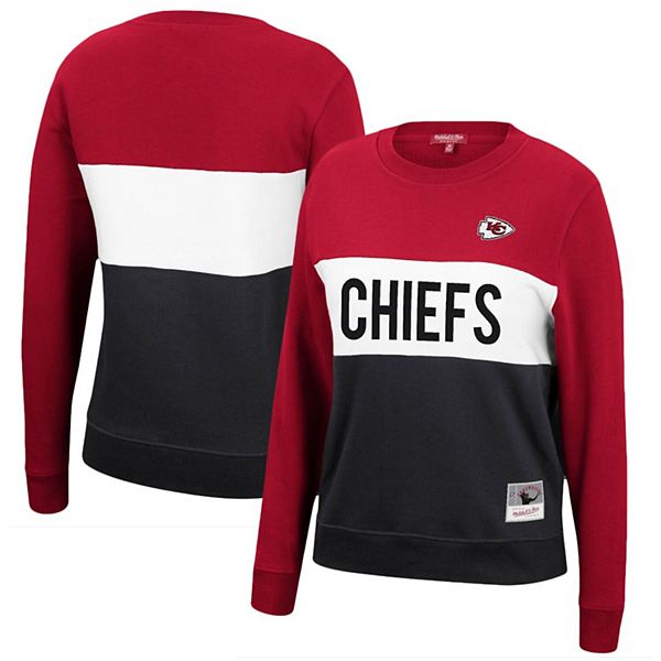 Kansas City Chiefs Women's Color Block Hoodie Long Sleeve Turtleneck  Pullover