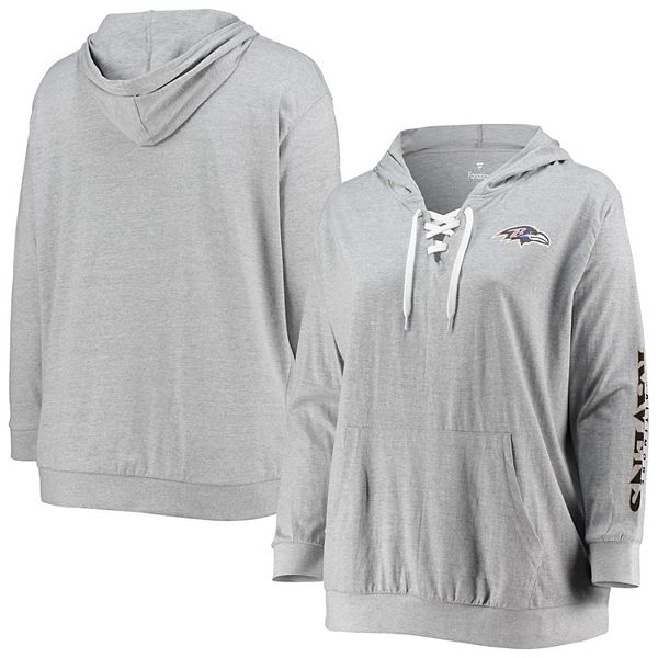 Women's Fanatics Branded Heathered Gray Baltimore Ravens Plus