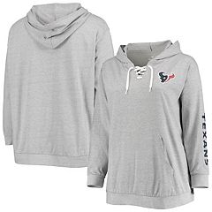 Antigua Houston Texans Women's Grey Axe Bunker Hooded Sweatshirt, Grey, 86% Cotton / 11% Polyester / 3% SPANDEX, Size M, Rally House