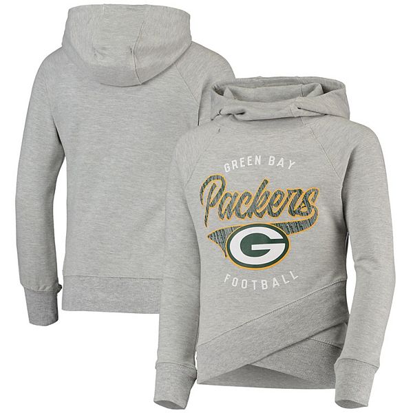 Women's Refried Apparel White Green Bay Packers Sustainable Crop Dolman  Pullover Hoodie 