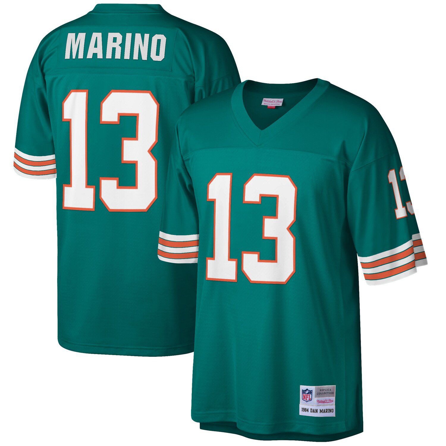 Youth Mitchell & Ness Dan Marino Aqua/Orange Miami Dolphins Split Legacy  Jersey