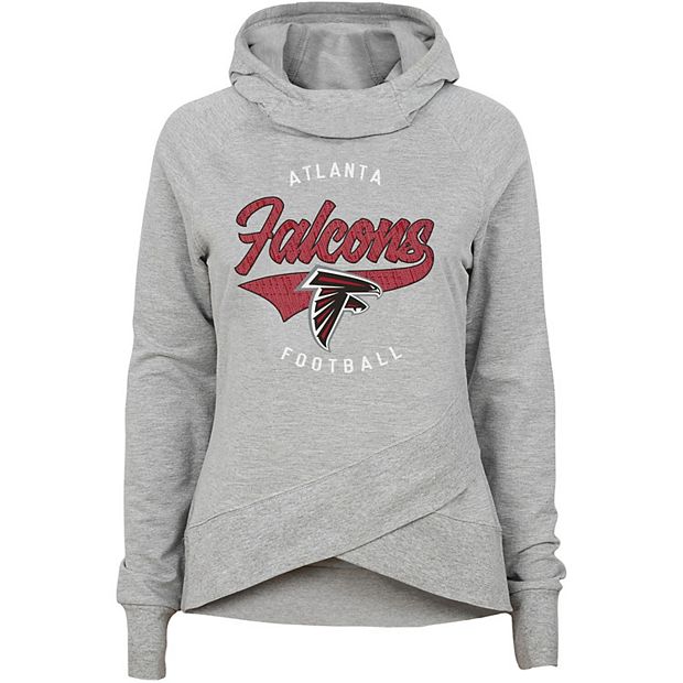 Girls Youth Heathered Gray Atlanta Falcons Bossy Funnel Neck Pullover Hoodie