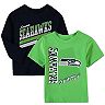 Toddler Neon Green/College Navy Seattle Seahawks For the Love of the Game T-Shirt Combo Set