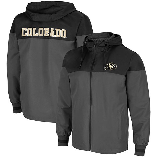 Men's Colosseum Charcoal/Black Colorado Buffaloes Game Night Full-Zip ...