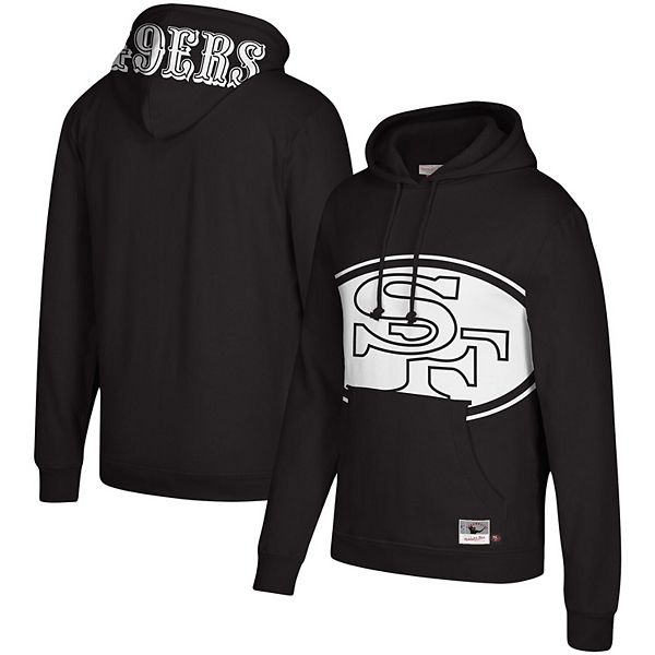 Men's Mitchell & Ness Black San Francisco 49ers Big Face Historic Logo  Pullover Hoodie