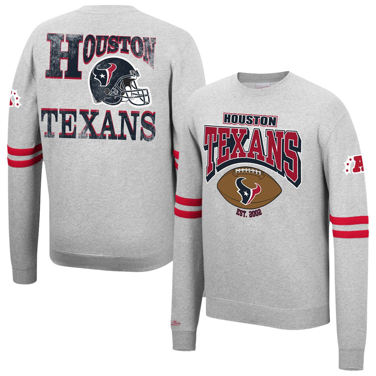 Men's NFL x Darius Rucker Collection by Fanatics Heather Gray Houston Texans Color Blocked Pullover Hoodie Size: Medium