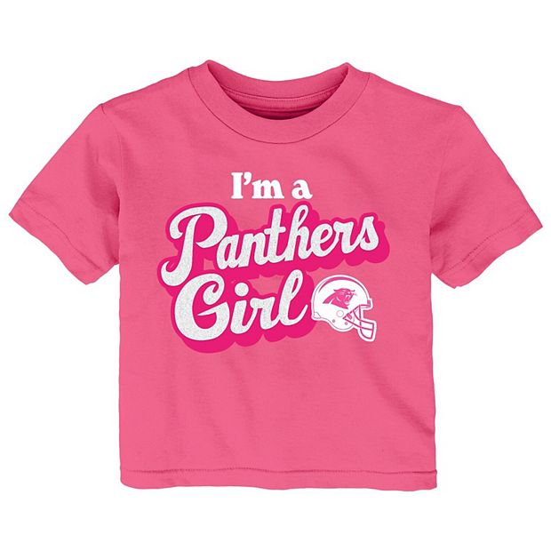 Girls Infant Pink Carolina Panthers Team Girl T-Shirt