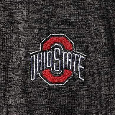 Men's Colosseum Heathered Black Ohio State Buckeyes Big & Tall Down Swing Polo