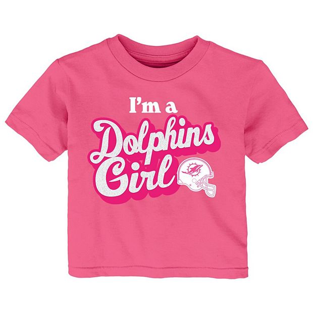 Girls Infant Pink Miami Dolphins Team Girl T-Shirt