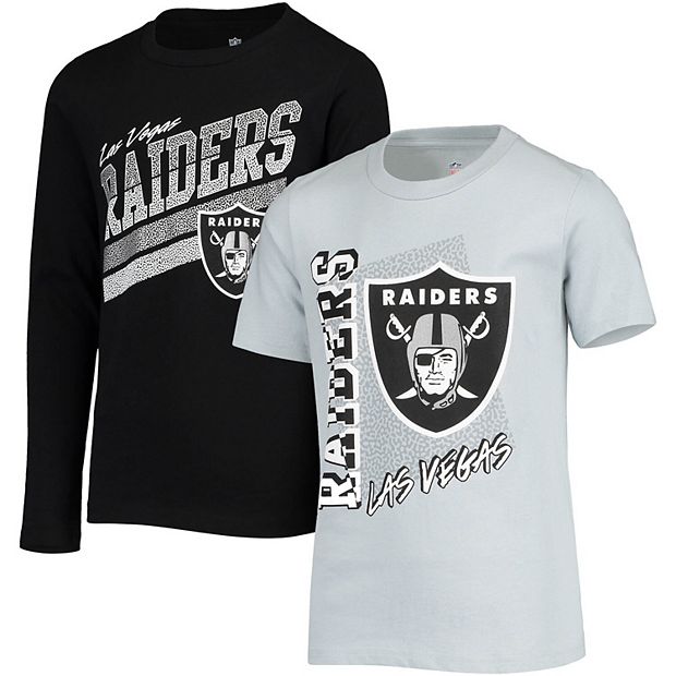 Youth Black/Silver Las Vegas Raiders For the Love of the Game T-Shirt Combo  Set