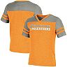 Girls Youth Colosseum Heathered Tennessee Orange Tennessee Volunteers Aloha Stripe Sleeve Rhinestone V-Neck T-Shirt