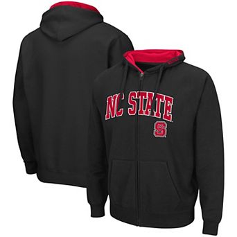 Men's Colosseum Black NC State Wolfpack Arch & Logo 3.0 Full-Zip Hoodie