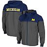 Men's Colosseum Charcoal/Navy Michigan Wolverines Game Night Full-Zip Jacket