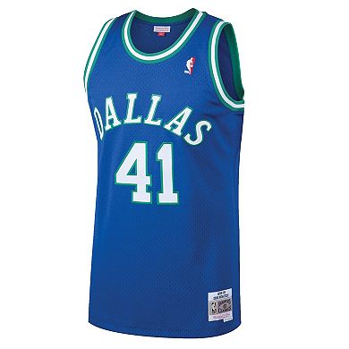 Men's Mitchell & Ness Dirk Nowitzki Blue Dallas Mavericks Hardwood Classics Swingman Jersey