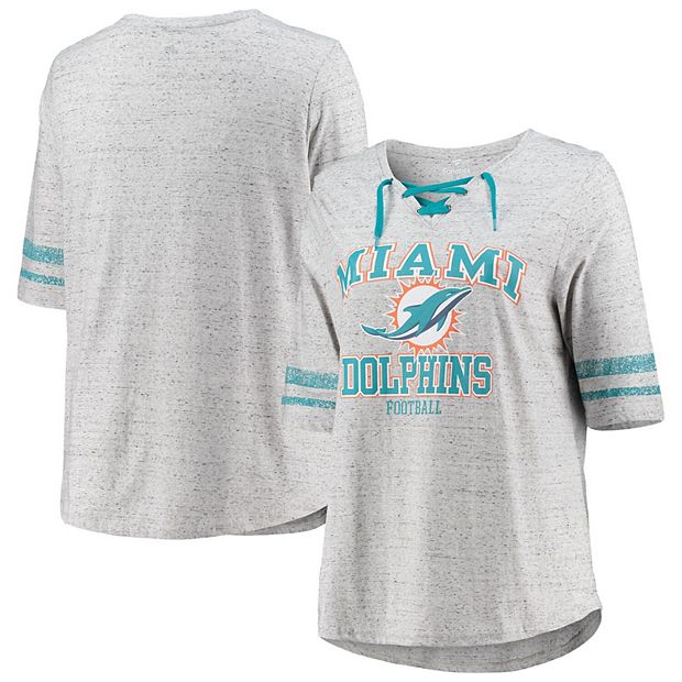 Philadelphia Eagles Women's Plus Size Lace-Up V-Neck T-Shirt - Heathered  Gray